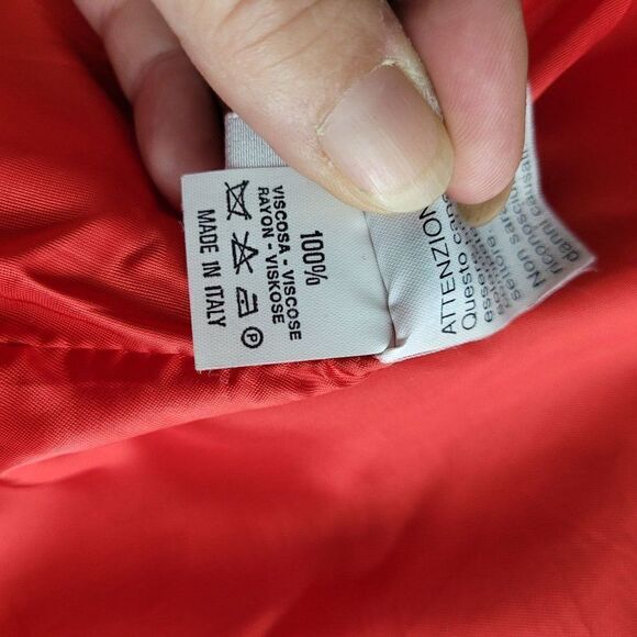 Vtg 80's Womens Athos Jacket Leather Bikercore Sleek Blazer Florence Italy Red L - Picture 11 of 14